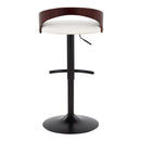 Grotto - Contemporary Adjustable Barstool With Swivel With Rounded T Footrest (Set of 2)