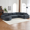 U-Shaped Oversized Modular Cloud Sectional Sofa With Deep Seat For Living Room