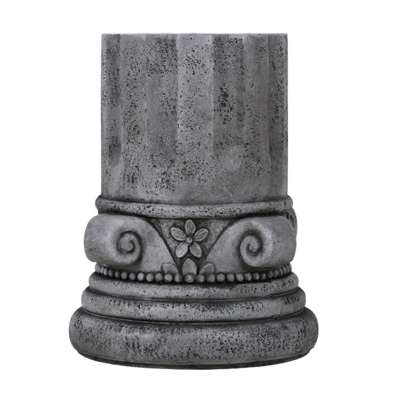 Outdoor End Table, Round Side Table For Patio And Garden - Antique Grey