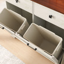 Double Tilt Out Trash Cabinet With Hideaway Drawer And Barn Door Style