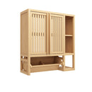 Elegant Bamboo Wall Mounted Bathroom Cabinet With Storage For Toiletries And Towels - Neutral