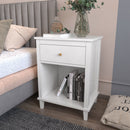 Nightstand & 1 Drawer And 1 Shelf - White