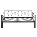 Twin Size Metal Daybed with Trundle, Daybed with Slat No Box required Black
