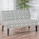 Contemporary Loveseat With Upholstered Fabric And Birch Wood Legs - Gray