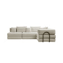 Modular L Shaped Floor Living Room Sofa Set With 6 Pillows