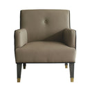 House Beatrice - Accent Chair With Pillow - Tan Synthetic Leather & Charcoal