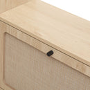Modern Rattan 5 Door Shoe Storage Cabinet For Entryway Freestanding Design - Natural