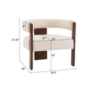 Modern Upholstered Accent Arm Chair With Barrel Back Design