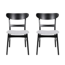 Mid Century Dining Chairs With Cushioned Seats And Wood Frame (Set of 2)