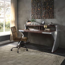 Brancaster - Executive Writing Desk - Retro Brown Top Grain Leather & Aluminum