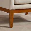 Wide Modern Accent Chair With Wood Legs For Living Room