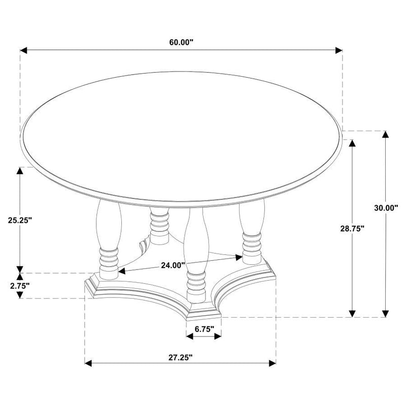 Landon - Round Wood Pedestal Dining Table - Rich Brown