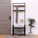 Hall Tree With Shoe Bench For Entryway With 9 Removable Hooks
