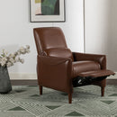 Upholstered Push Recliner Chair With Rubber Wood Legs For Living Room