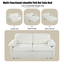 Convertible Pull Out Sofa Bed Queen Size, 3 In 1 With Side Storage