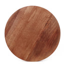 Modern Mango Wood Round End Table With Gold Accents, Solid Wood - Honey