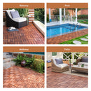 Acacia Wood Interlocking Deck Tiles Checker Pattern For Outdoor Flooring