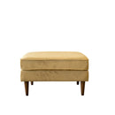 Amber - Square Upholstered Ottoman Linen