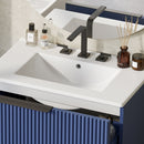 Fluted Bathroom Vanity With Ceramic Sink, Freestanding Cabinet