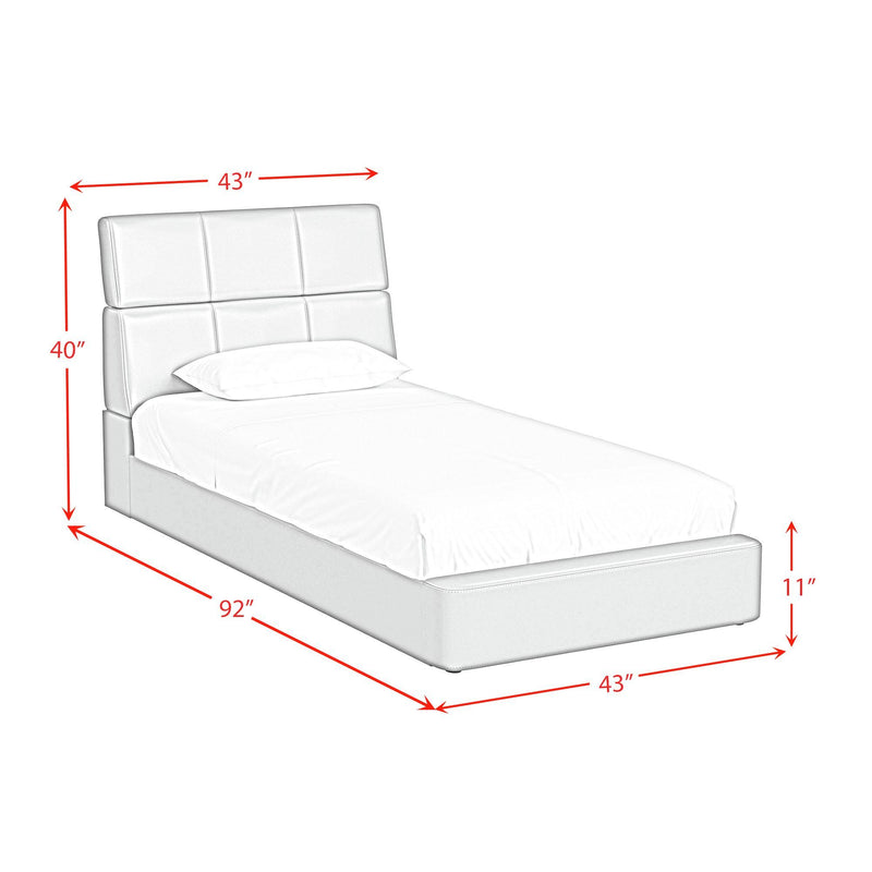 Valari - PU Twin Bed - Gray