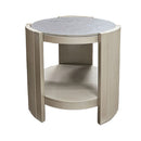 Kasa End Table - Sintered Stone Top & Champagne Finish - Atlantic Fine Furniture Inc