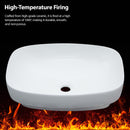 Modern Semi Recessed Ceramic Bathroom Sink With Vessel Design - White