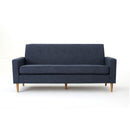 Mid Century Modern 3 Seater Sofa With Button Tufting - Dark Blue