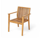 5 Piece Patio Furniture Set Acacia Wood Table And 4 Heavy Duty Cushioned Chairs