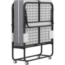 Folding Bed with Mattress 75' x 31' Rollaway Guest Bed Portable Foldable Bed for Adults with 5' Memory Foam Mattress Space-Saving Sturdy Metal Frame Grid Style