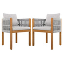 Outdoor Dining Chairs With Rope Handles (Set of 2)