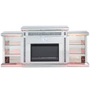 Noralie - Fireplace With LED & Bluetooth - Mirrored & Faux Diamonds