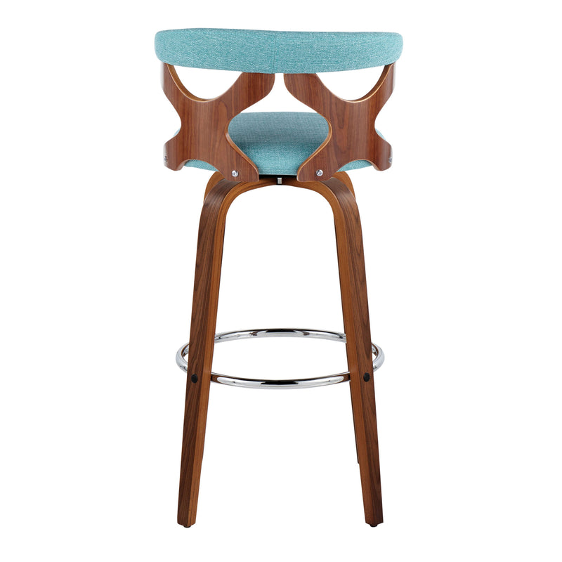 Gardenia - Mid Century Modern Fixed Height Barstool With Swivel With Round Footrest (Set of 2)