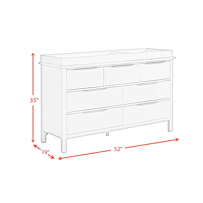 Lauren - Crib And Dresser With Topper - White