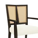 Mid Century Modern Arm Dining Chair Set With Rattan Backrest