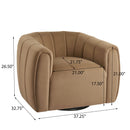 Serenizia - Upholstered Velvet Swivel Chair With Channel Tufted