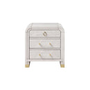 Malco - Nightstand With Spacious Drawer And Gold Metal Fluted Detailing - Black White
