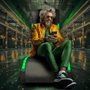 Foldable Gaming Chair With Onboard Speakers, LED Strip Lighting, Bluetooth, Vibration Massage, USB Charging Port - Black