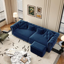 3 In 1 Convertible Sleeper Sofa Bed With Movable Ottoman