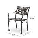 Cast Aluminum Dining Chair With Hand Crafted Details - Bronze
