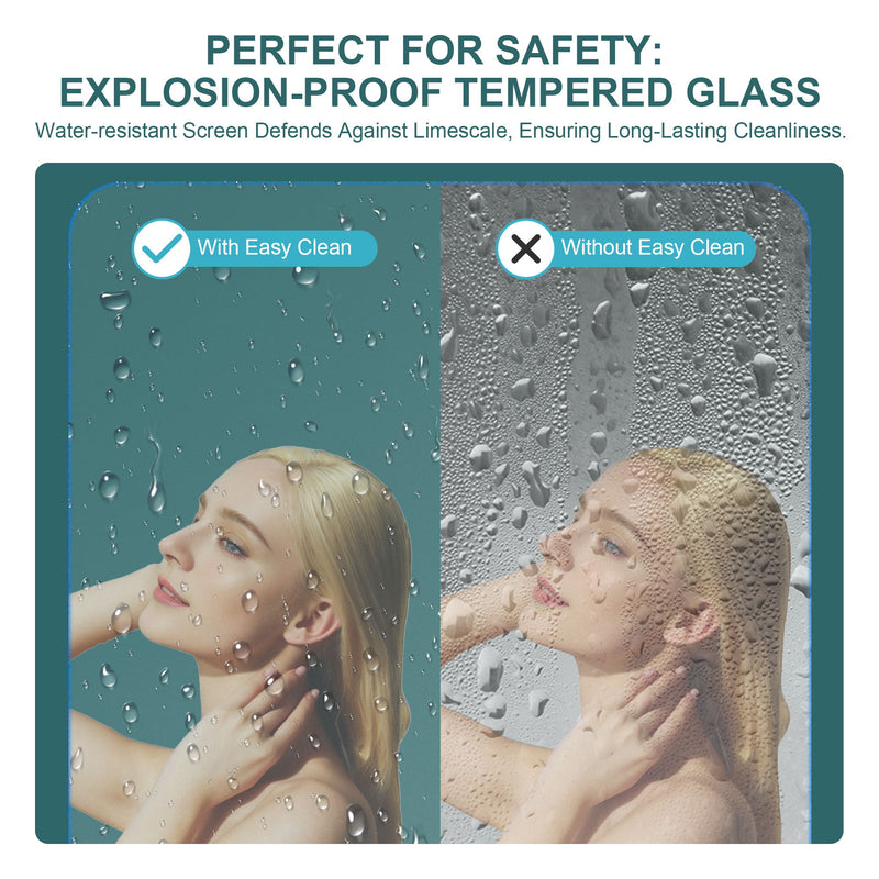 Fold Frameless Shower Door With Tempered Glass