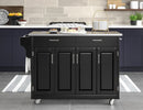 Create-A-Cart - 4 Doors Kitchen Cart - Steel Top