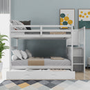 Full over Full Bunk Bed with Twin Size Trundle, White (old sku: LT000026AAK )