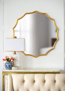 Round Sunburst Wall Mirror With, Wall Decor Mirror For Entryway Bedroom Living Room - Gold