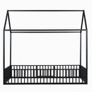Metal House Bed With Fence And Door