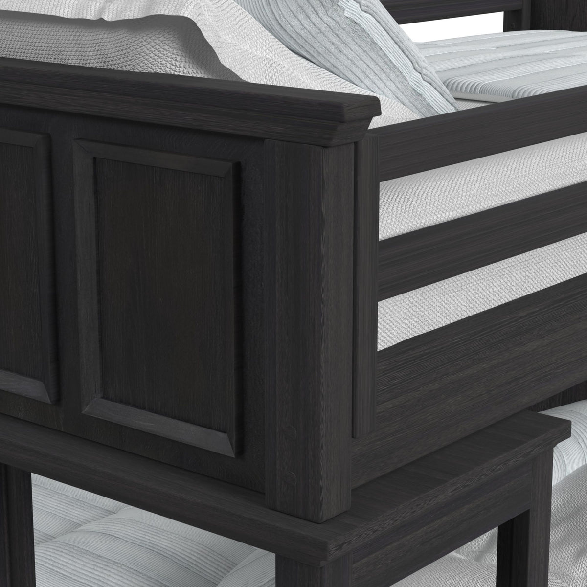 Hampton Kids Loft With Staircase And Desk With Speaker Bedroom Set in Black by Elements International, view 13