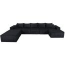 Luxury 8 Piece Modular U Shaped Sectional Sofa With Oversized Chaise Lounge And Bed Corduroy Upholstery