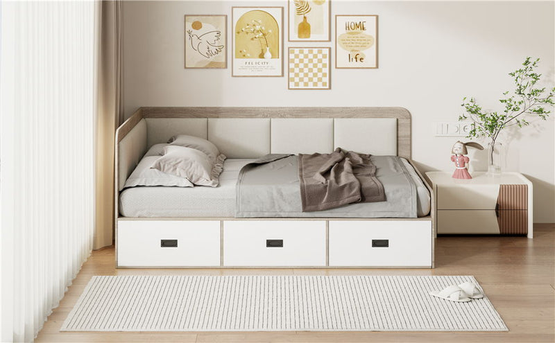 Daybed With Three Drawers And Three Storage Compartments