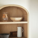 Modern 3 Shelf Open Arched Bookcase Cabinet