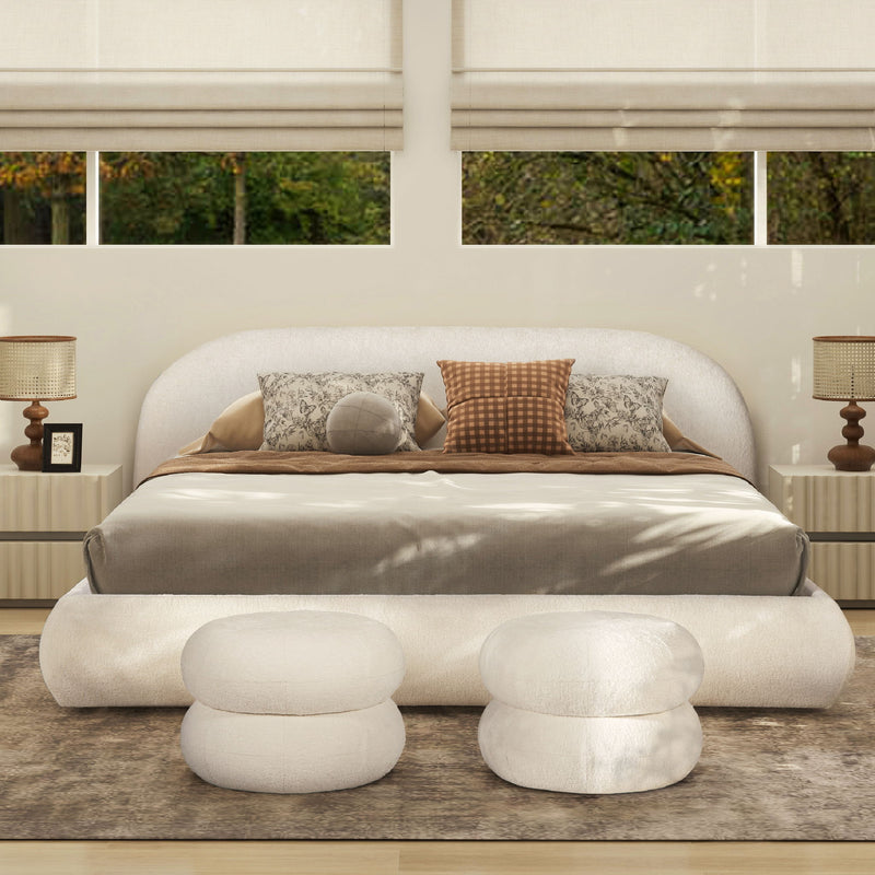 Archie Puffy Grounded - Upholstered Platform Bed