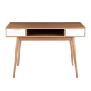 Pebble - Contemporary Double Desk - Natural / White